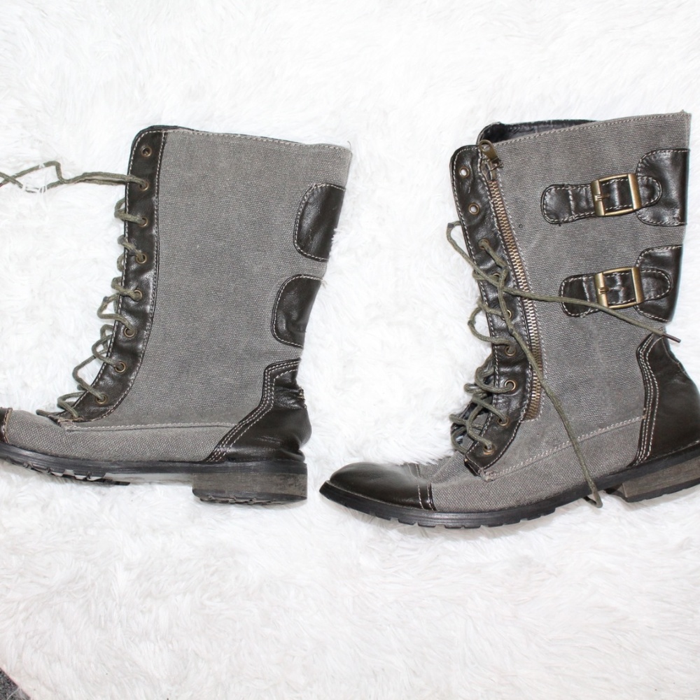Grunge Grey Women Ankle Boots